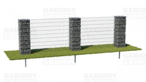 Gabionenpfosten + separates PREMIUM‑Zaunpaneel