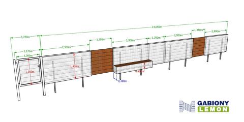 3D‑Visualisierung des Zauns – GABIONEN LEMON